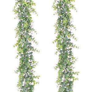 Artificial Vines Faux Eucalyptus Garland,2 Pack Fake Eucalyptus Greenery Garland